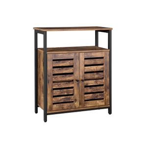 Industrial Brown Storage Side Cabinet with Shelf